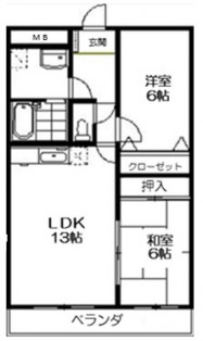 間取図101号反転タイプとなります。